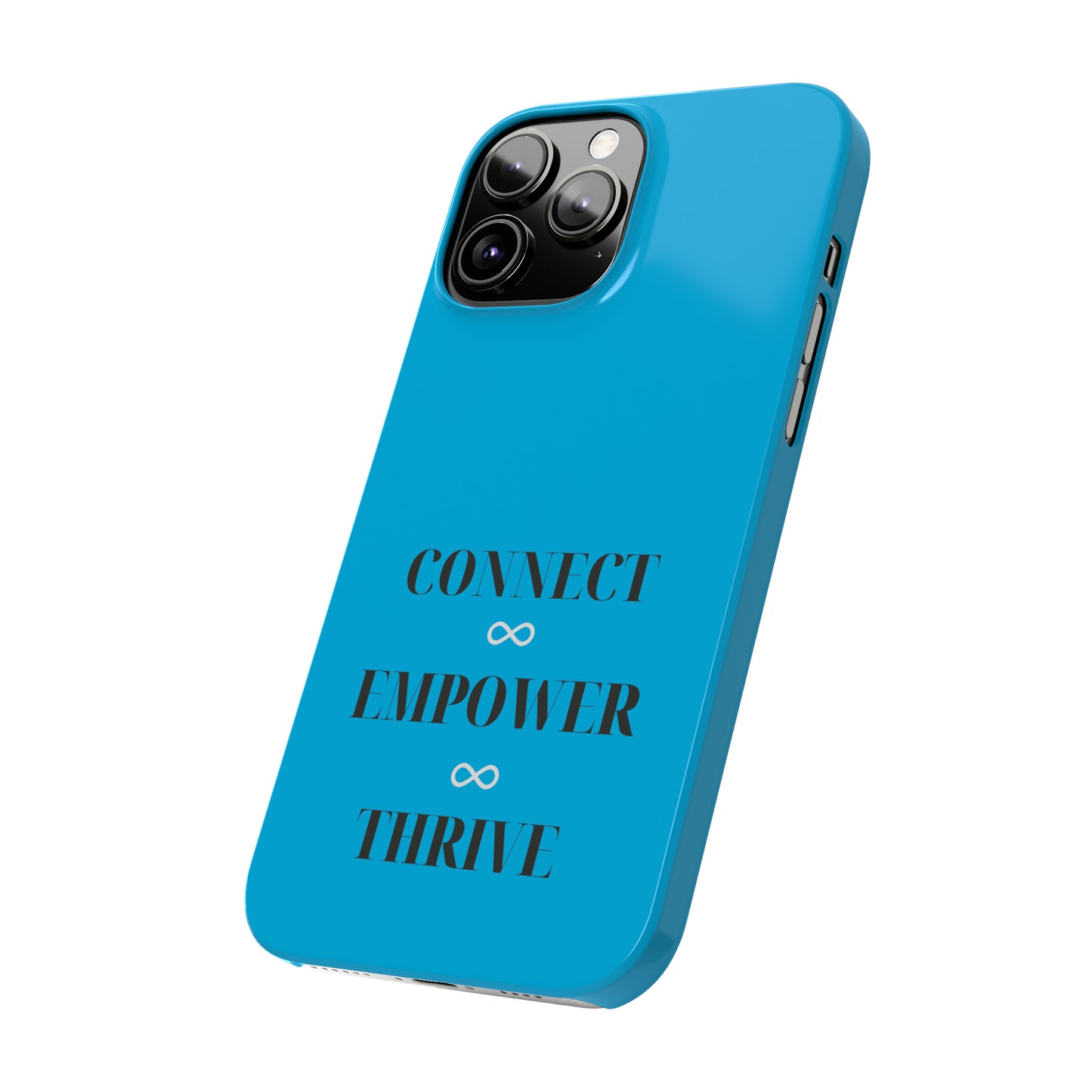 Blue with Connect Empower Thrive Iphone 15-12 Slim Phone Case