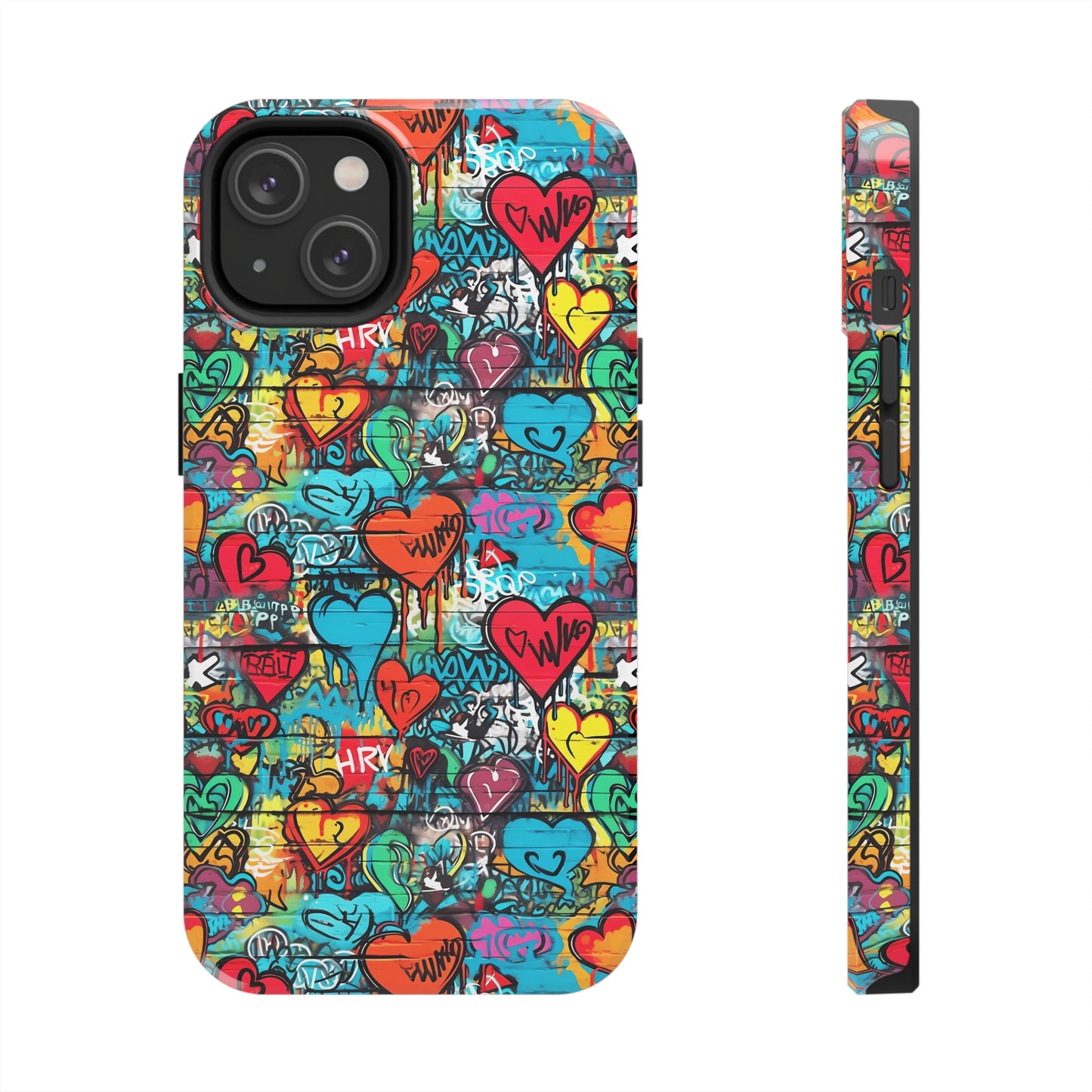 Street Art Graffiti Hearts Design Iphone Tough Phone Case