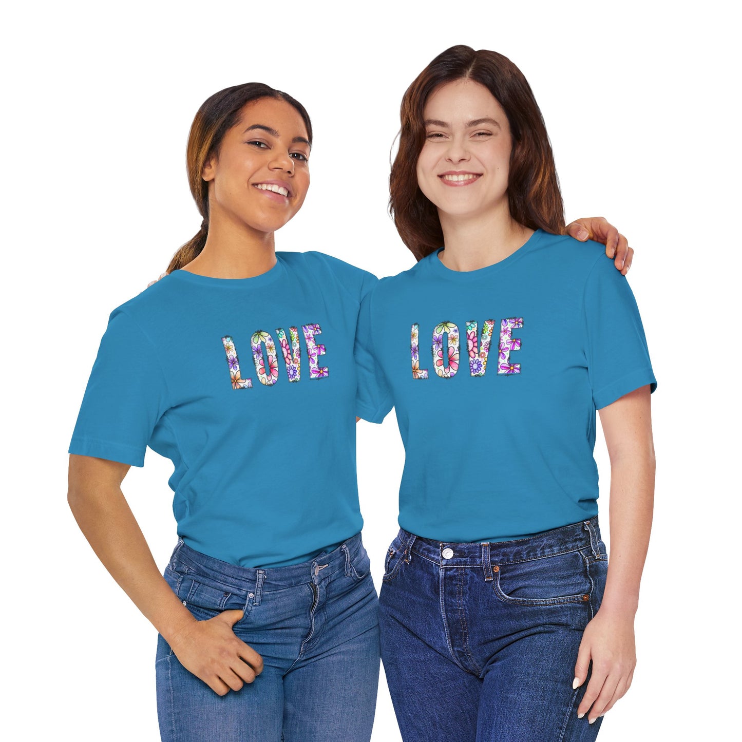 LOVE with Daisy Flowers - Short Sleeve T-Shirt XS-5XL