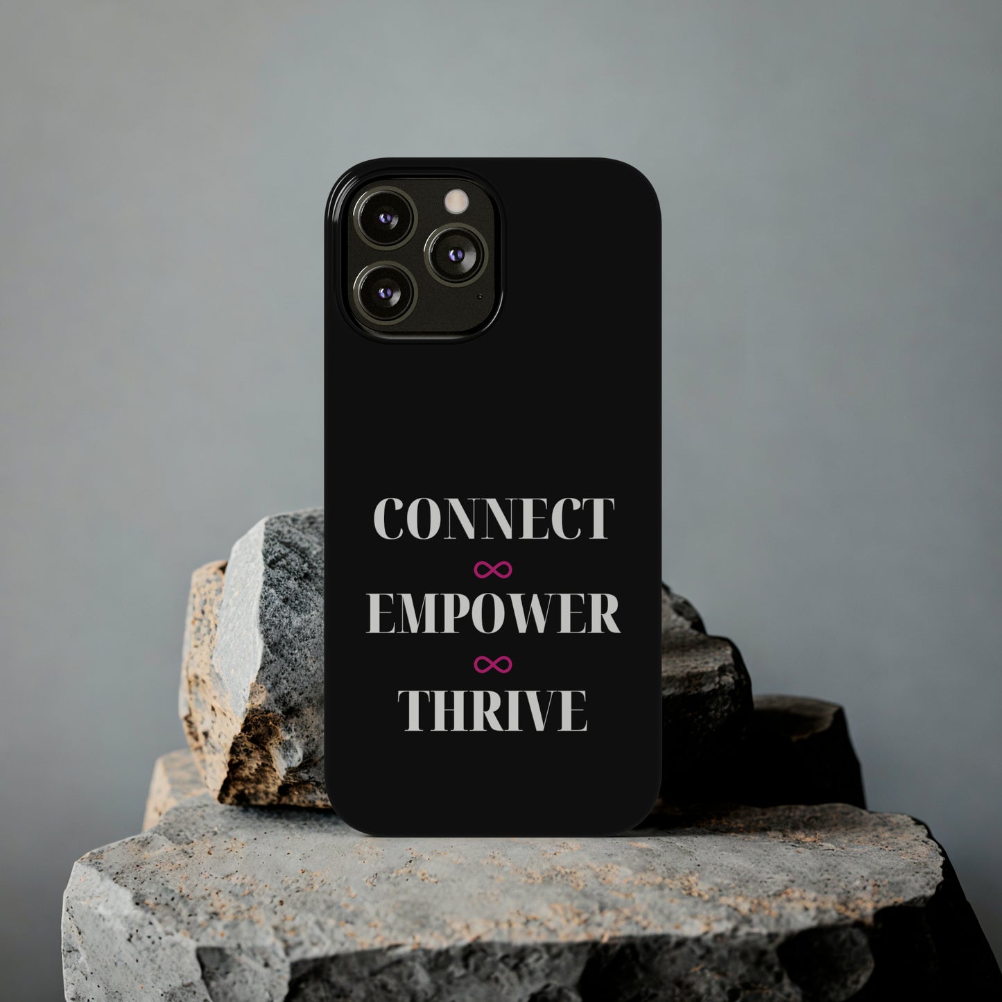 Black - Connect - Empower - Iphone 15-12 Slim Phone Case