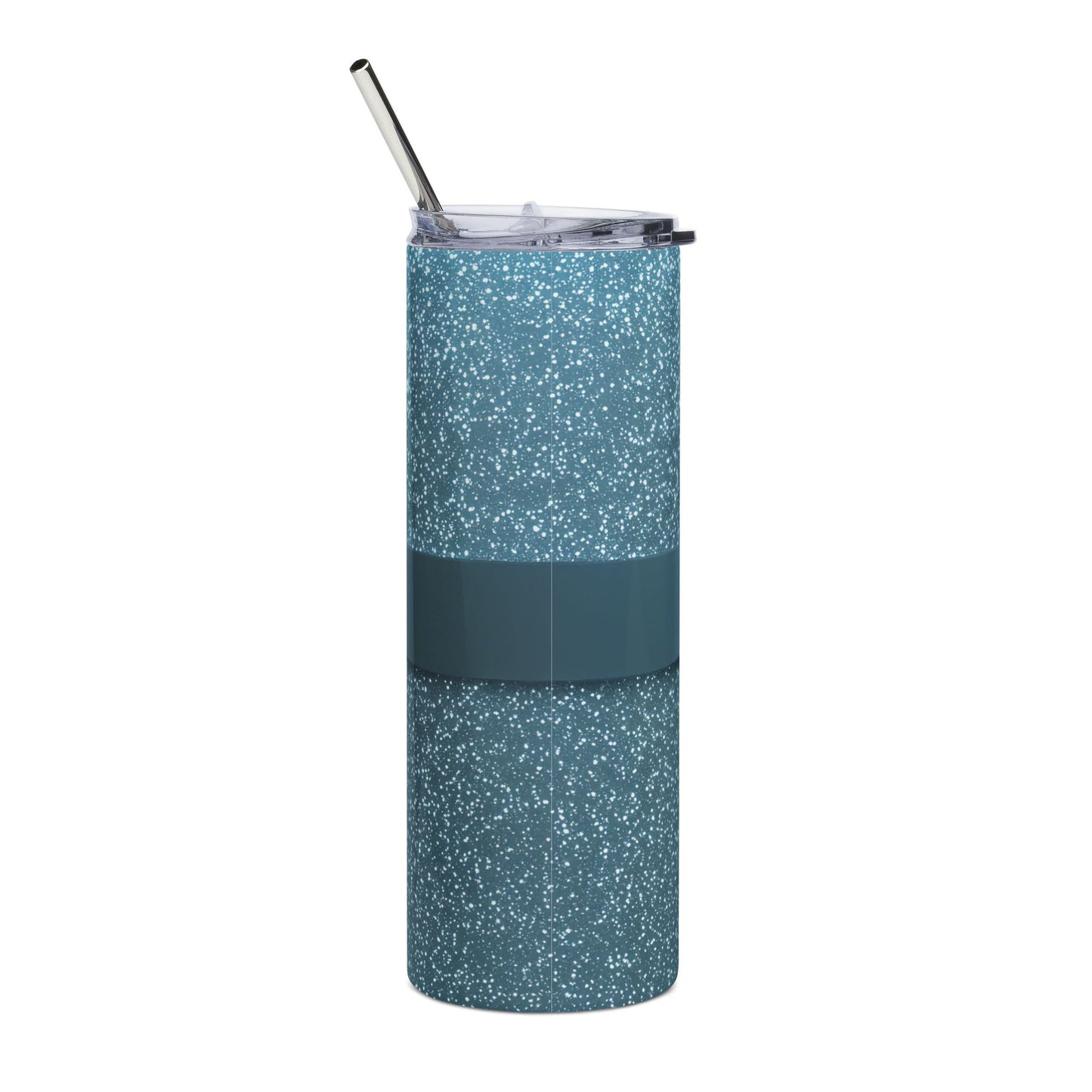 Bling Sparkle Coquette Bow and Jewels Glam Blue Teal Seamless Design 20 oz Skinny Tumbler