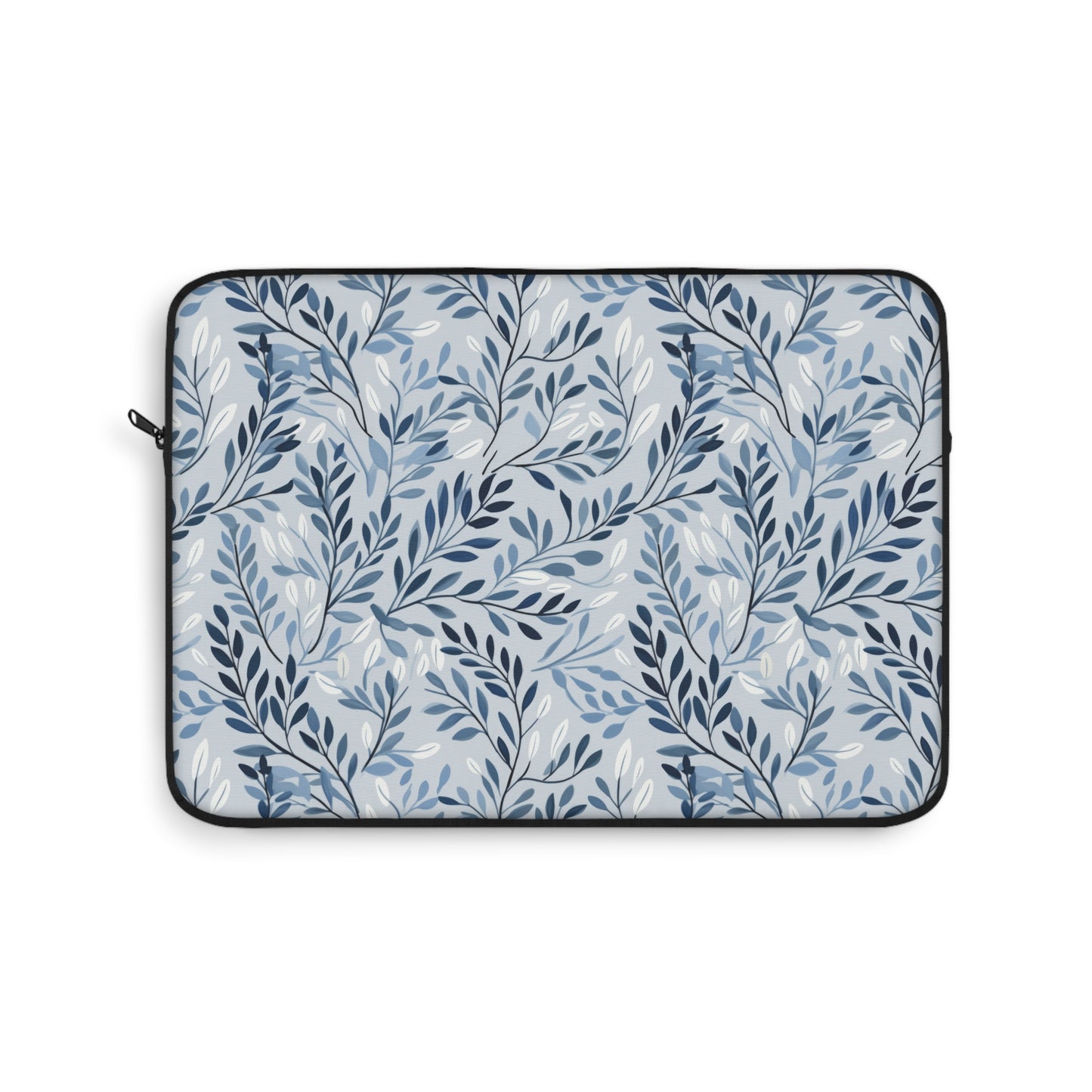 Elegant Blue and White Botanical Pattern Laptop or Ipad Protective Sleeve 3 Sizes Available