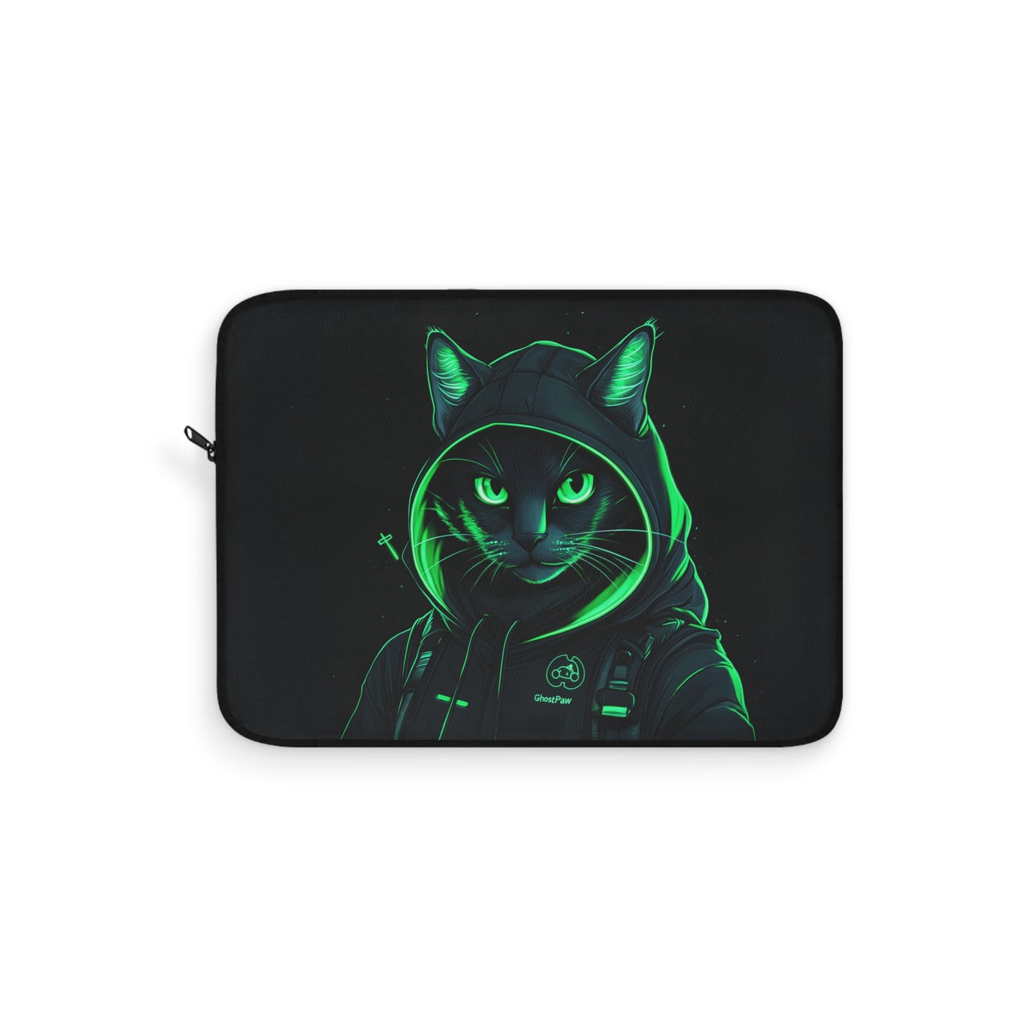 Neon Nightcrawler Cyber Stealth Cat  Laptop or Ipad Protective Sleeve 3 Sizes Available