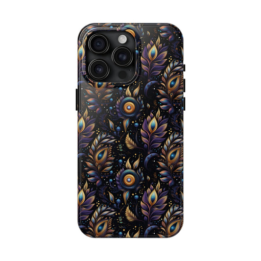 Mystical Enchanted Leaves and Celestial Stars Iphone Tough Phone Case