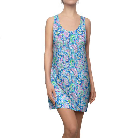 Pastel Paisley Whimsy: Delicate Design in Soft Hues Women's Racerback Dress XS - 2XL