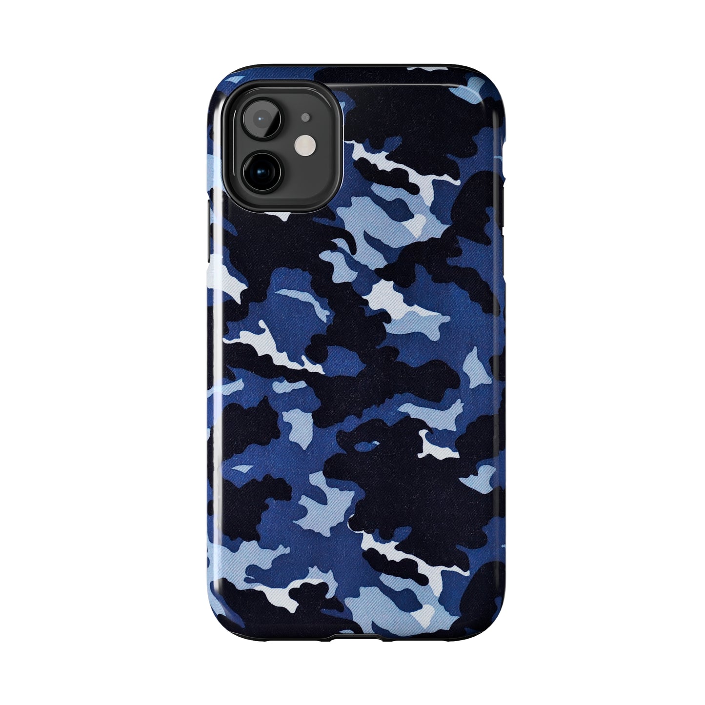 Deep Sea Concealment: Navy Blue Camouflage Iphone Tough Phone Case