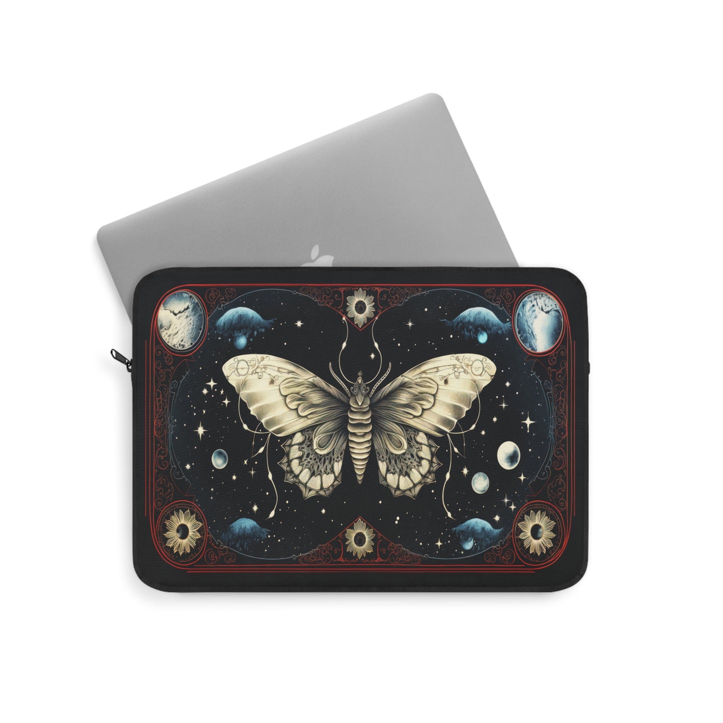 Fantasy Death Moth and Celestial Planets  - Laptop or Ipad Protective Sleeve 3 Sizes