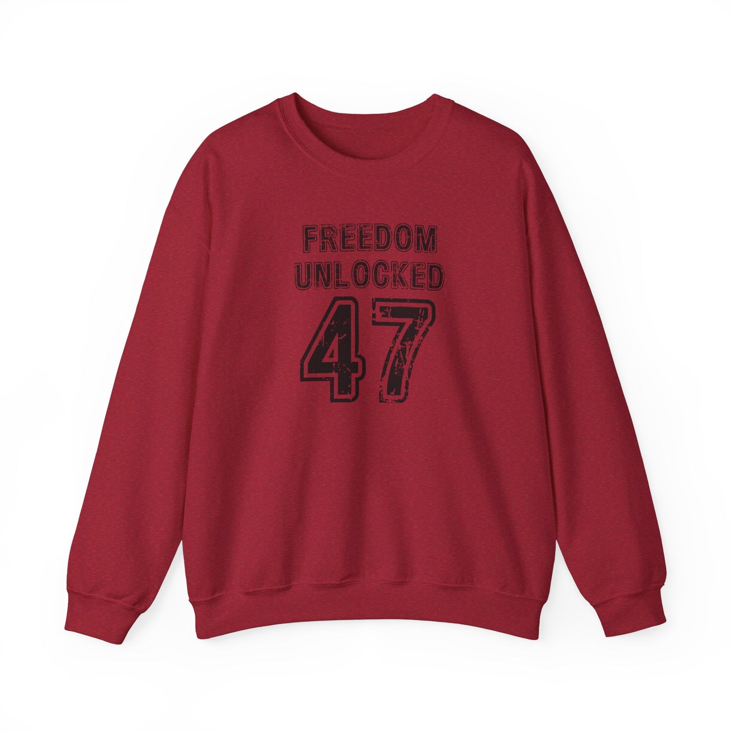 Freedom Unlock 47 in Black Crewneck Sweatshirt Unisex S-5XL