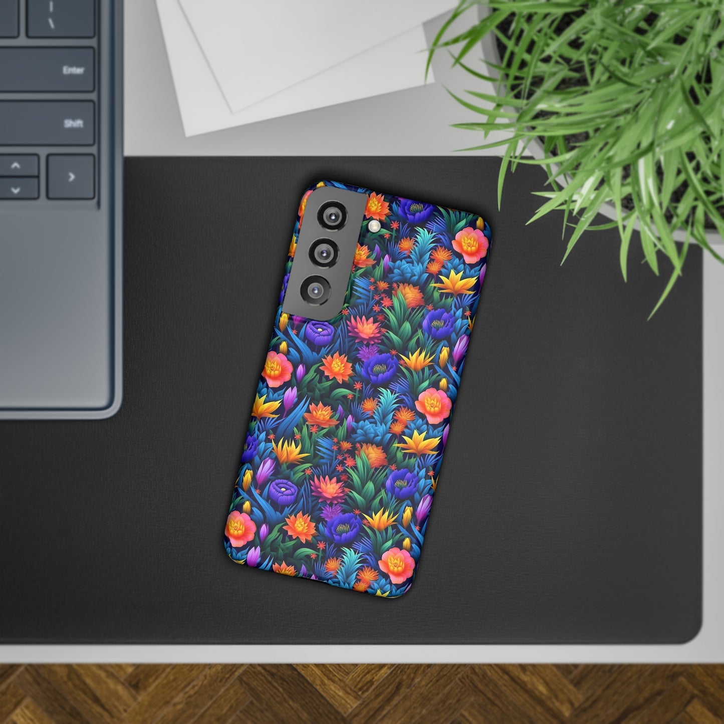 3D Tropical Bright Flowers Samsung Slim Cases