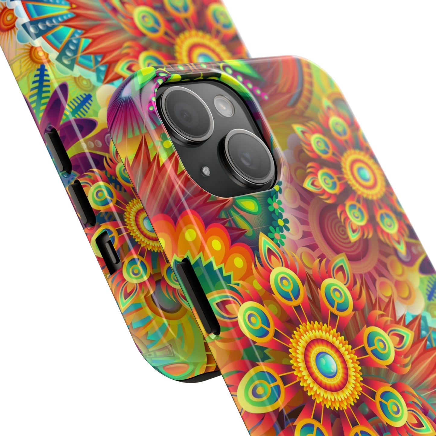 Rainbow Flower Power Design Iphone Tough Phone Case