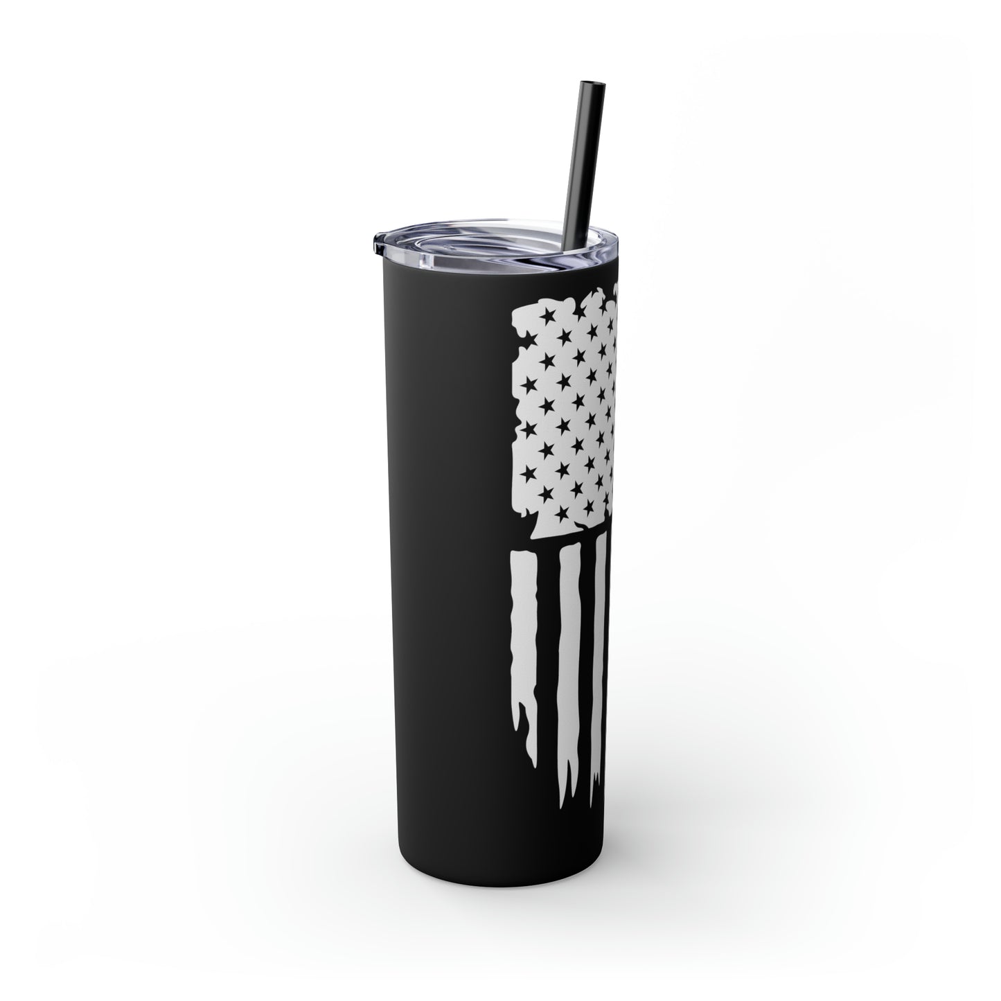 American Flag with Realtor - White 20oz Skinny Tumbler with Straw