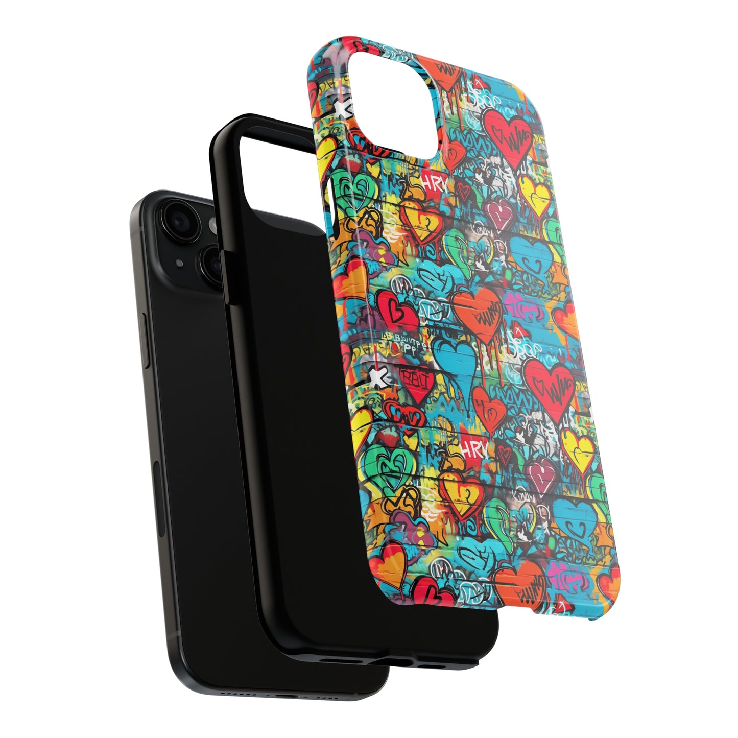 Street Art Graffiti Hearts Design Iphone Tough Phone Case