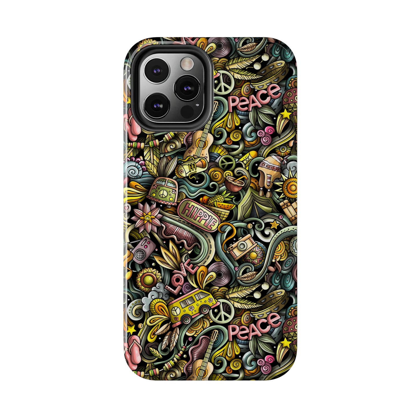 Peace, Love & VW Fun Cartoon Design Iphone Tough Phone Case