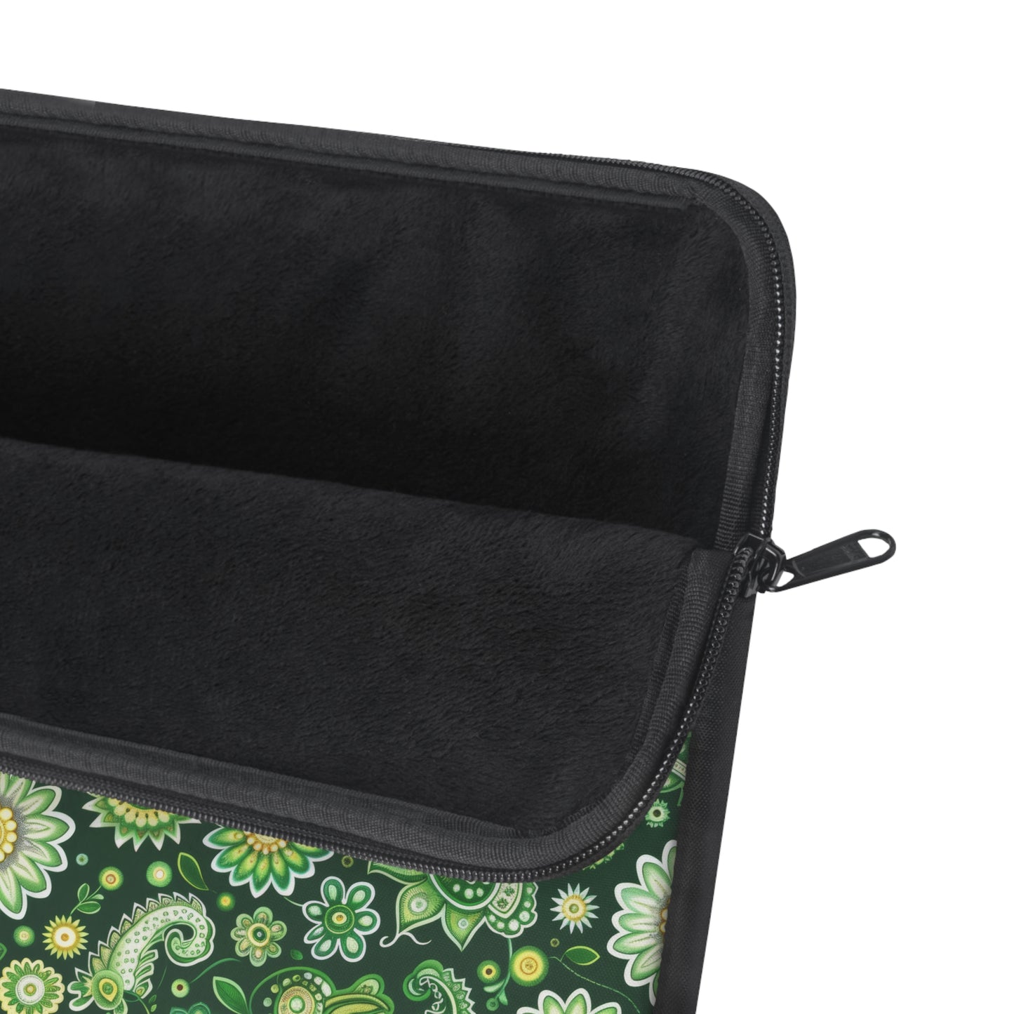 Emerald Oasis in Lush Paisley and Floral Mandala in Soothing Green Tones Laptop or Ipad Protective Sleeve 3 Sizes Available