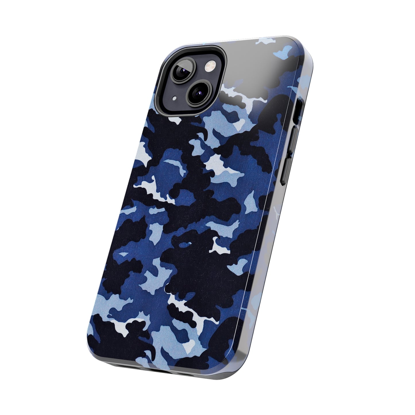 Deep Sea Concealment: Navy Blue Camouflage Iphone Tough Phone Case