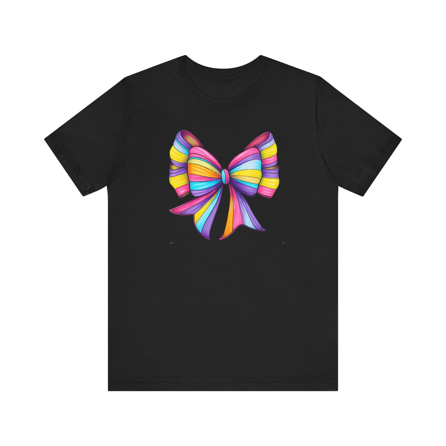 Coquette Double Rainbow Bow Stripes Jersey Short Sleeve T-shirt