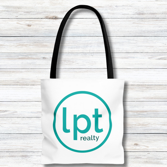 LPT Realty Logo's on Both Sides in Teal - Canvas Tote 3 Sizes