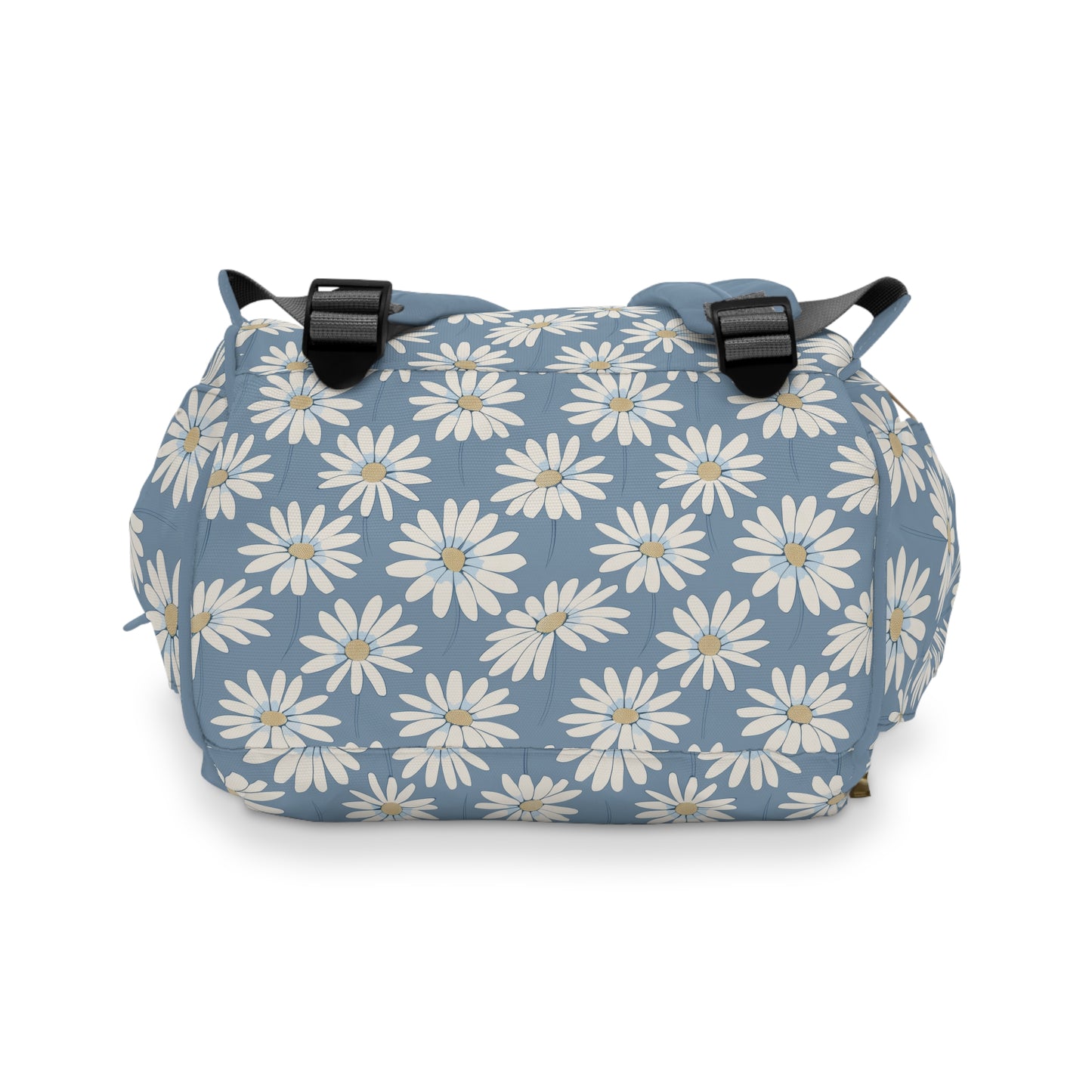 Charming White Daisies on a Soft Blue Background Multifunctional Diaper Backpack