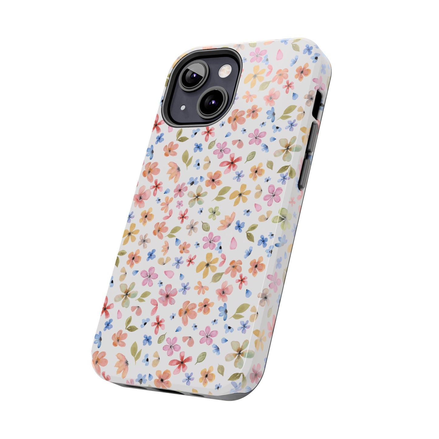 Tiny Pink, Yellow and Blue Flowers Iphone Tough Phone Case