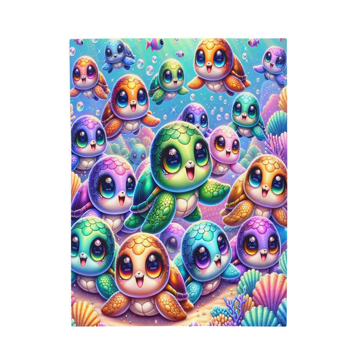 Cute Baby Sea Turtles Velveteen Plush Blanket 3 Sizes