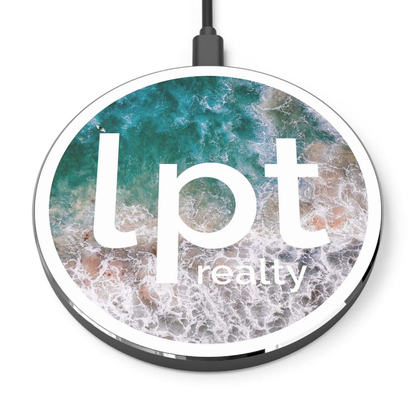 LPT Realty Logo Teal Wireless Cell Phone 10W Charger