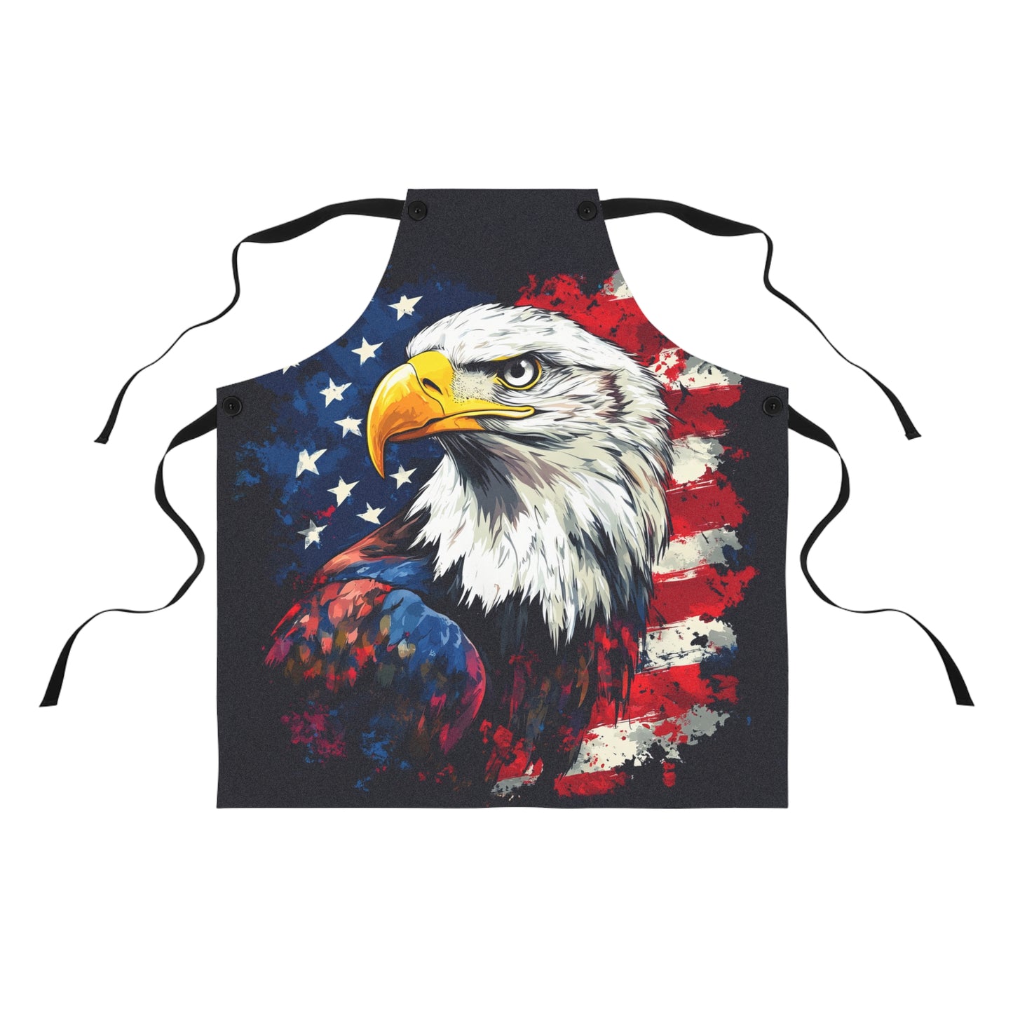 Majestic Eagle American Against a Vivid Flag Backdrop Kitchen Chef Apron