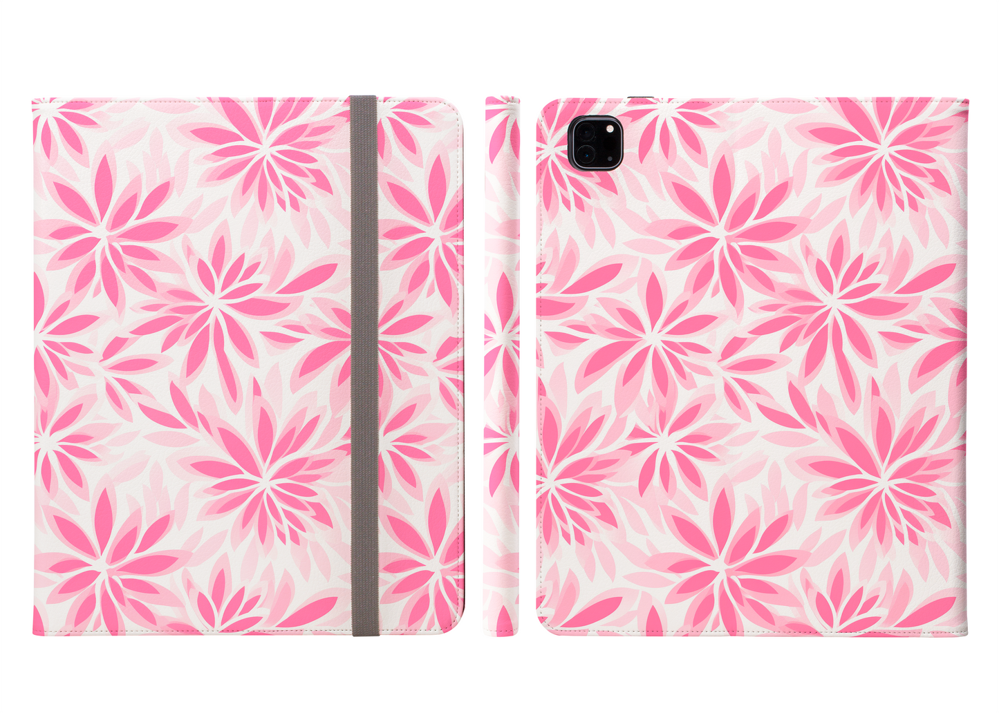 Blush Blooms Soft Pink Floral Pattern Protective iPad Pro 11 & Pro 12.9 Protective Case and Pencil Holder