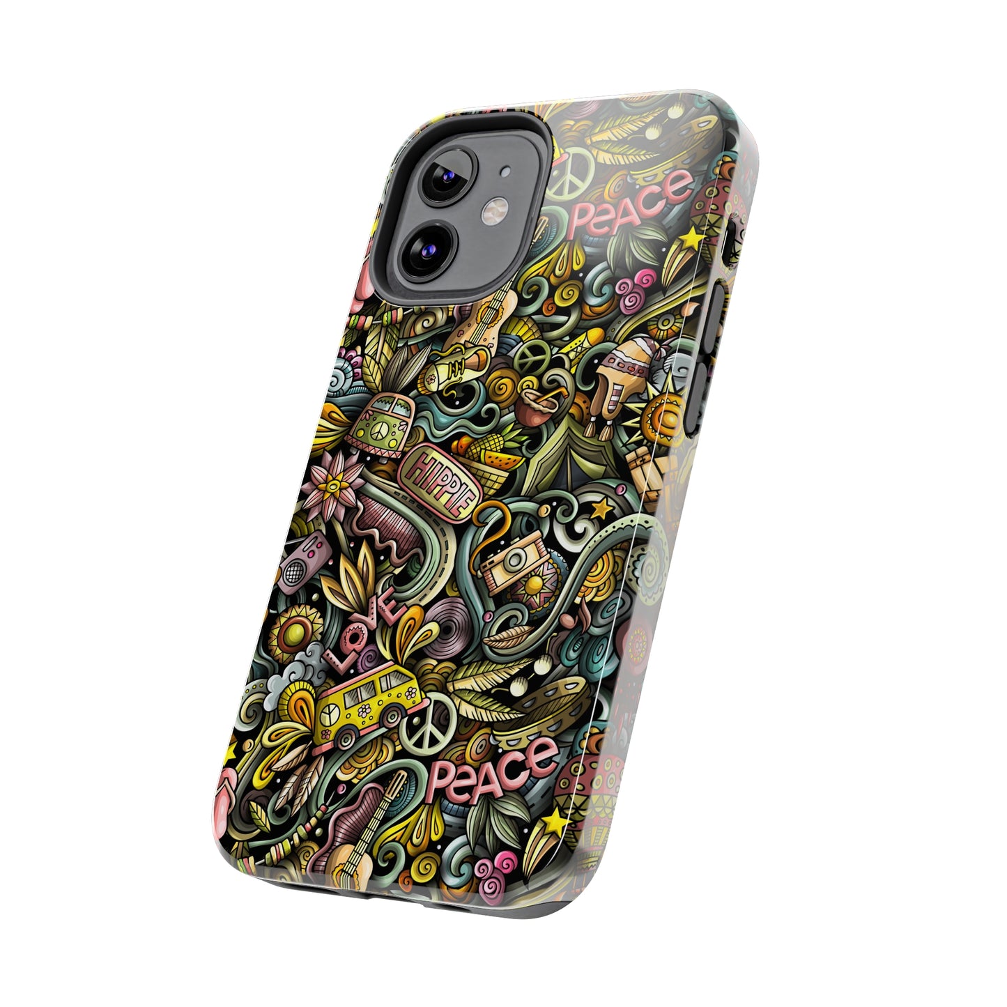 Peace, Love & VW Fun Cartoon Design Iphone Tough Phone Case