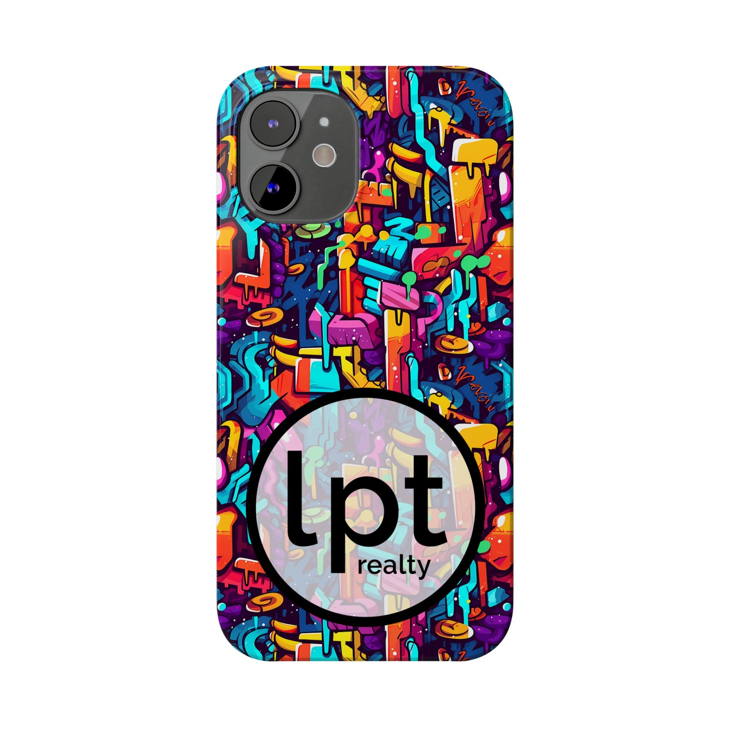 LPT Realty Logo -  3D Abstract Colorful Street Graffiti Art Design Iphone 15-12 Slim Phone Case