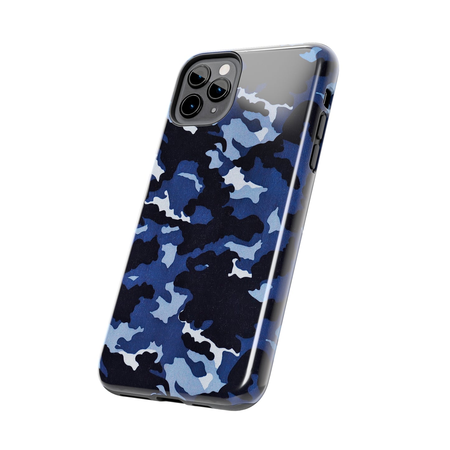 Deep Sea Concealment: Navy Blue Camouflage Iphone Tough Phone Case