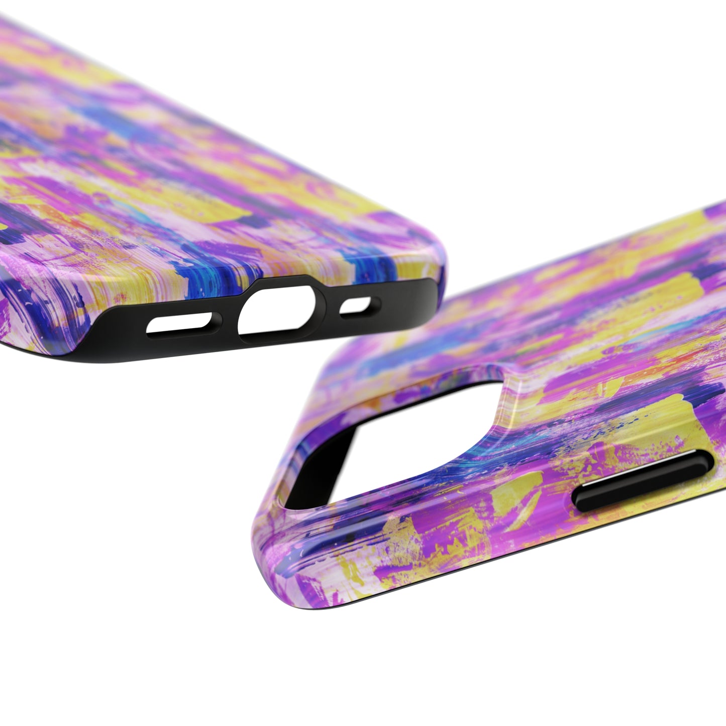 Pink & Yellow Spring Painted Abstract Iphone Tough Phone Case