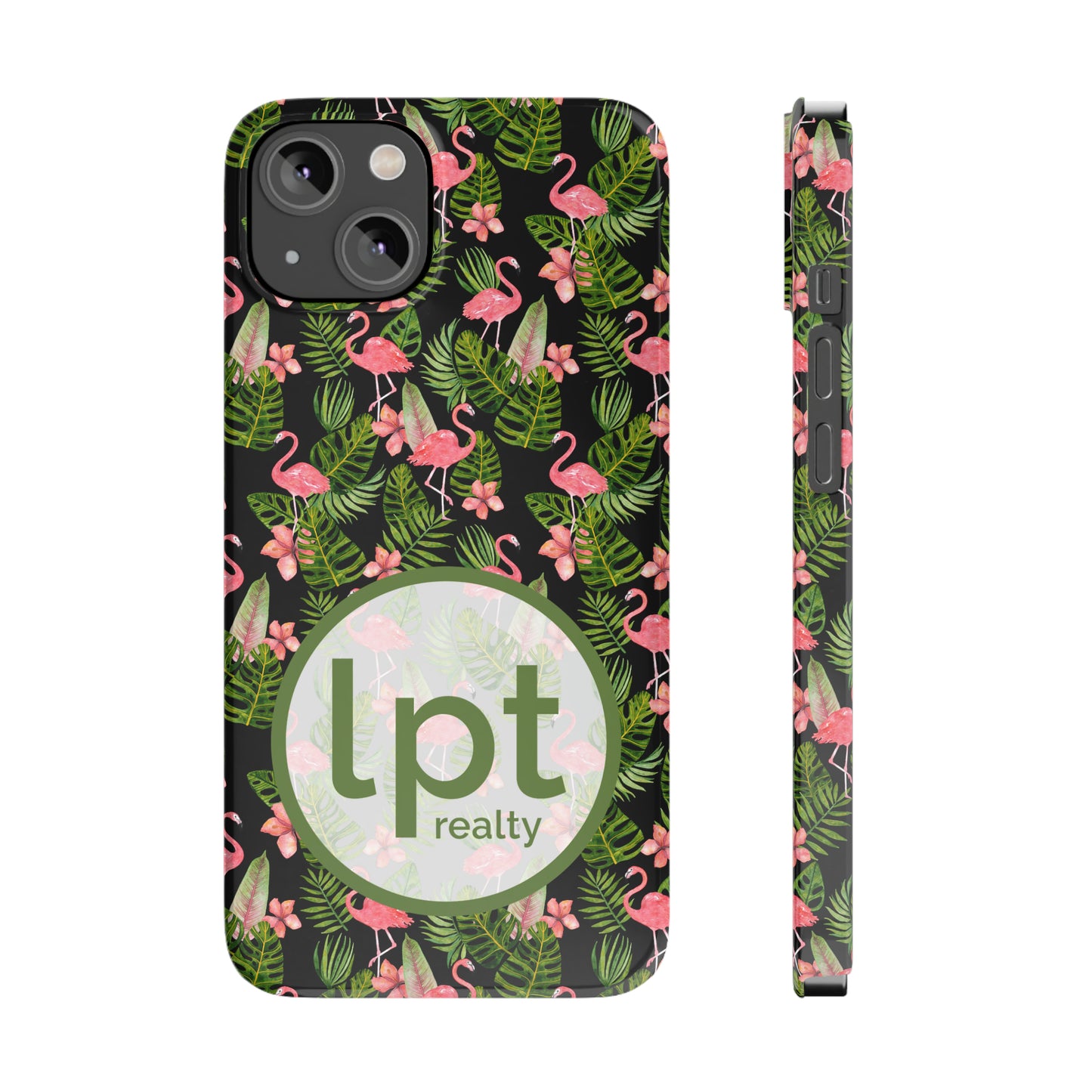 LPT Realty Logo -  Tropical Flamingos Iphone 15-12 Slim Phone Case