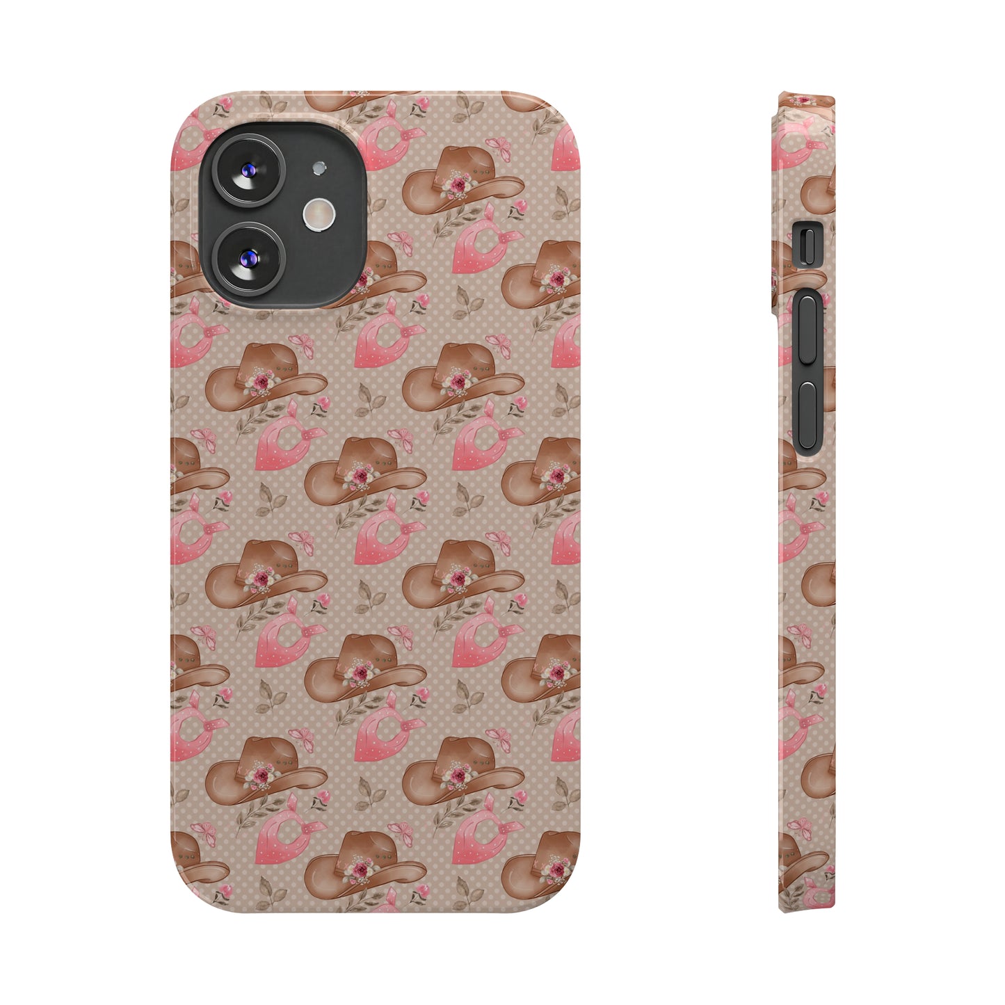 Western Cowgirl Hat with Flowers Iphone 15-12 Slim Phone Case