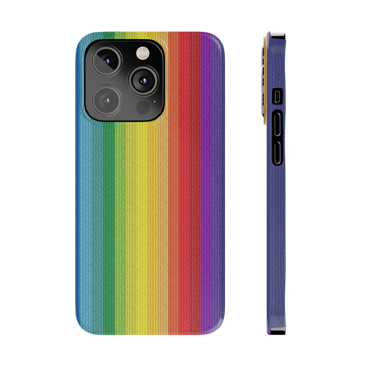 Rainbow Stripe Design Iphone 15-12 Slim Phone Case