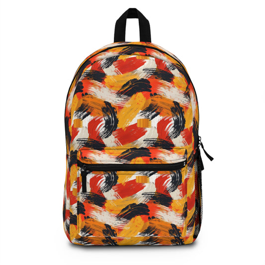 Bold Autumn Brushstroke Abstract Pattern Lightweight Stylish Durable Backpack (Made in USA)