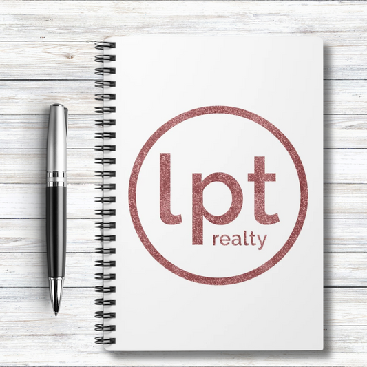 LPT Realty Blush Pink Sparkle on White - Spiral Notebook Ruled Line 6"x8"