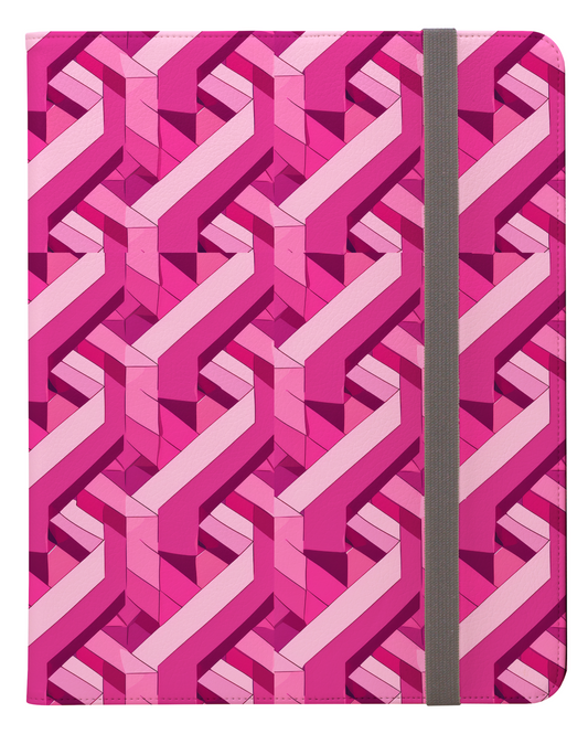 Chic Pink Labyrinth 3D Geometric Pattern Protective Ipad Pro 11 & Pro 12.9 Protective Case and Pencil Holder