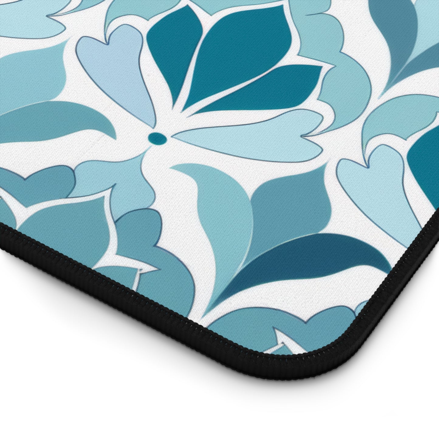 Serene Floral Pattern in Shades of Aqua and Teal, Forming Graceful Botanical Motifs Extended Gaming Mouse Pad  Desk Mat  - 3 Sizes