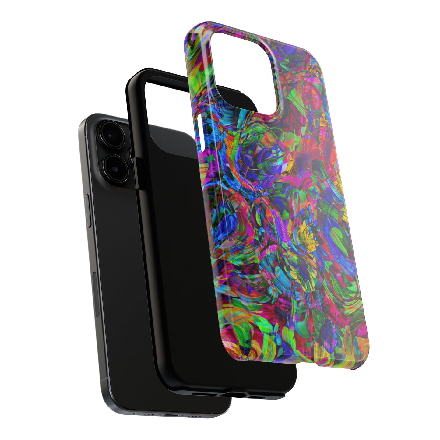 Rainbow Swirls Design Iphone Tough Phone Case