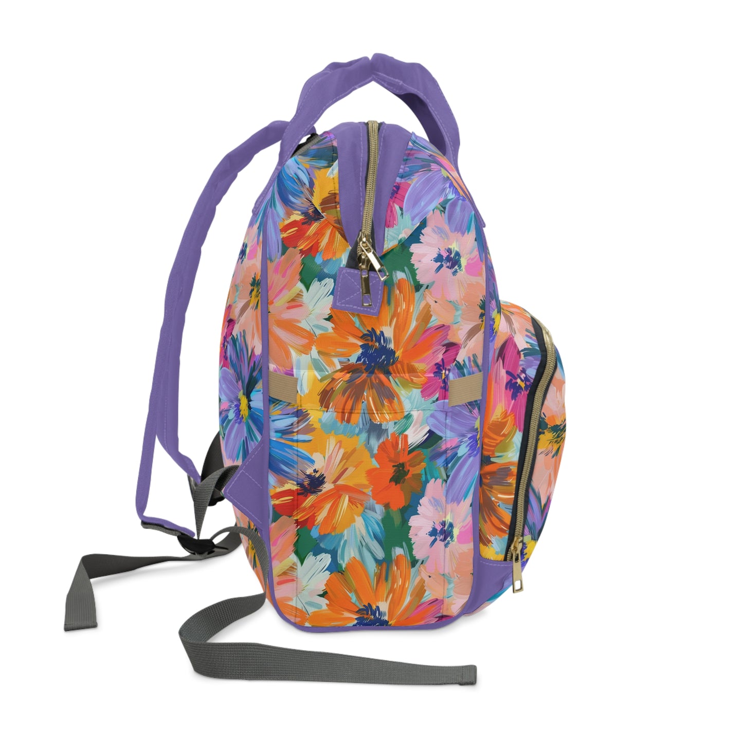 Soft Serenity: Pastel Watercolor Floral Blooms Multifunctional Diaper Backpack