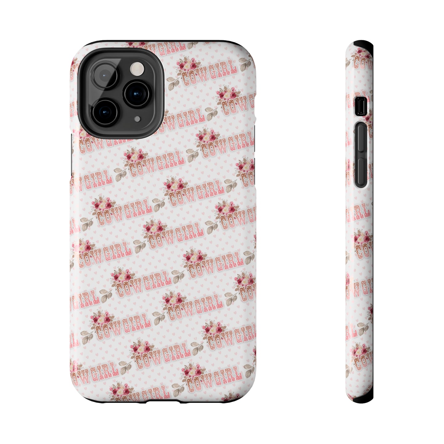 Pink Cowgirl and Flowers Iphone Tough Phone Case