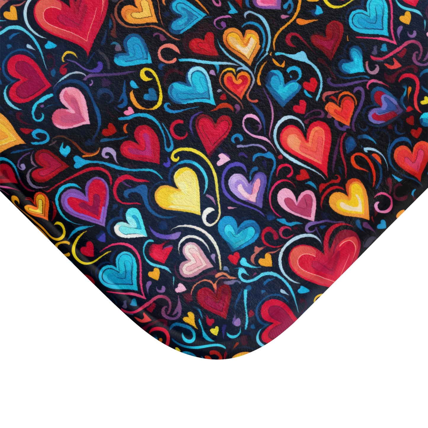 Whimsical Colorful Heart Design  - Bathroom Non-Slip Mat 2 Sizes