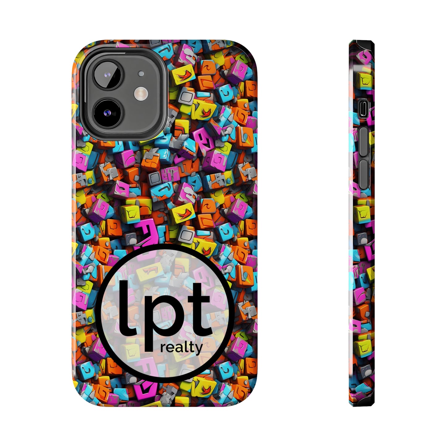 LPT Realty Logo -  3D Abstract Colorful Block Design Iphone Tough Phone Case