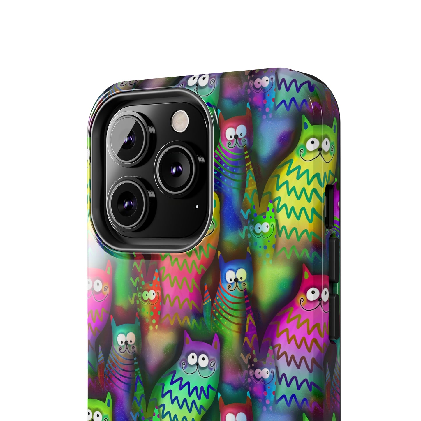 Neon Rainbow Cartoon Cats Iphone Tough Phone Case