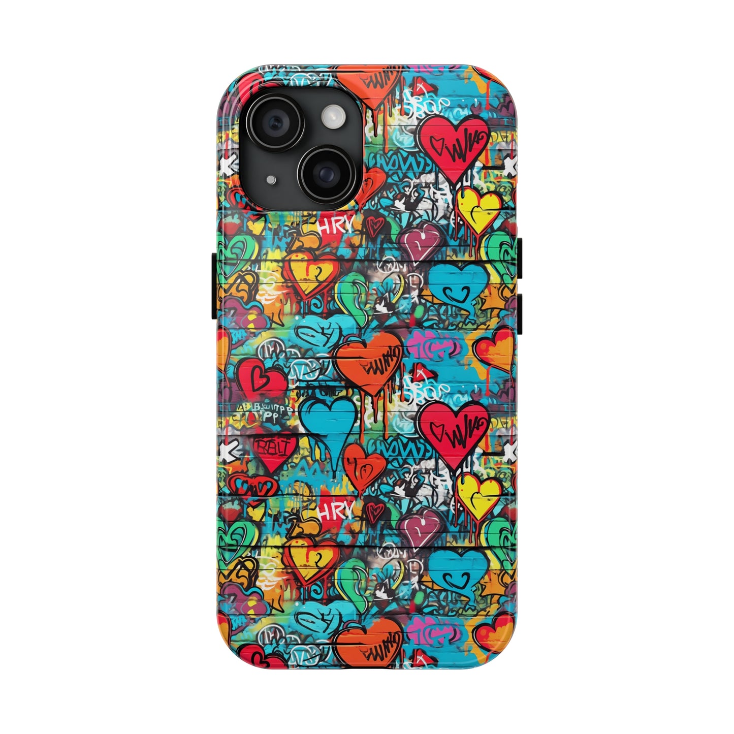 Street Art Graffiti Hearts Design Iphone Tough Phone Case