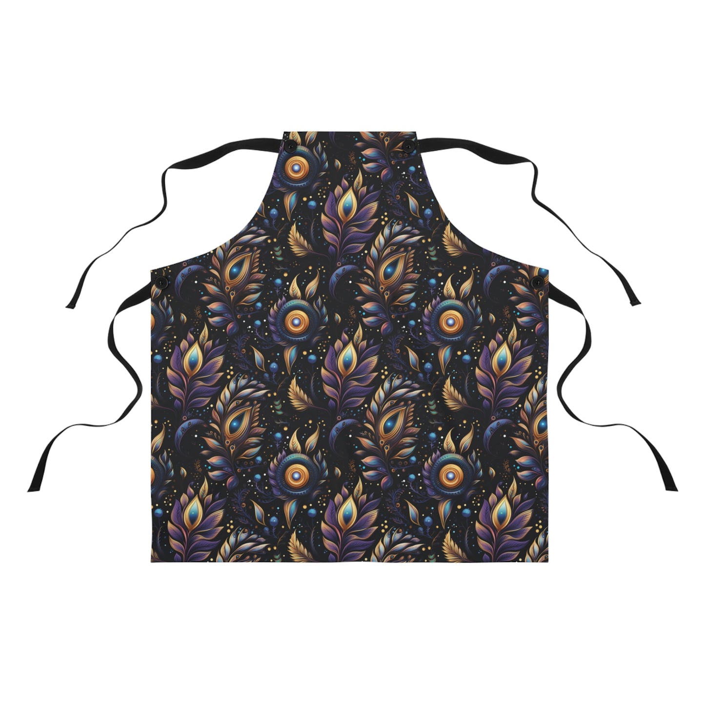 Mystical Enchanted Leaves and Celestial Stars - Kitchen Chef Apron