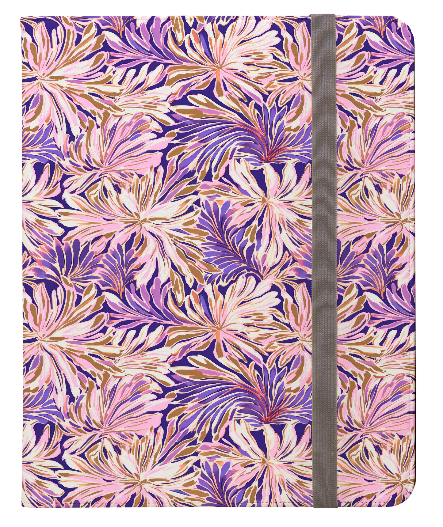 Gilded Blooms: Purple, Pink, and Gold Abstract Watercolor Flowers Protective iPad Pro 11 & Pro 12.9 Protective Case and Pencil Holder