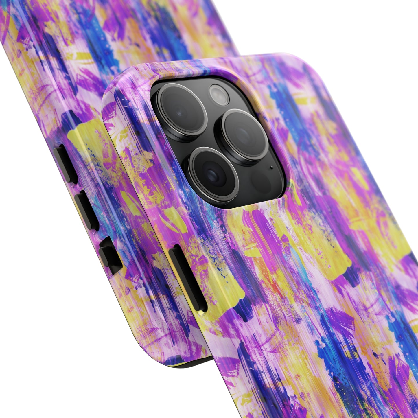 Pink & Yellow Spring Painted Abstract Iphone Tough Phone Case