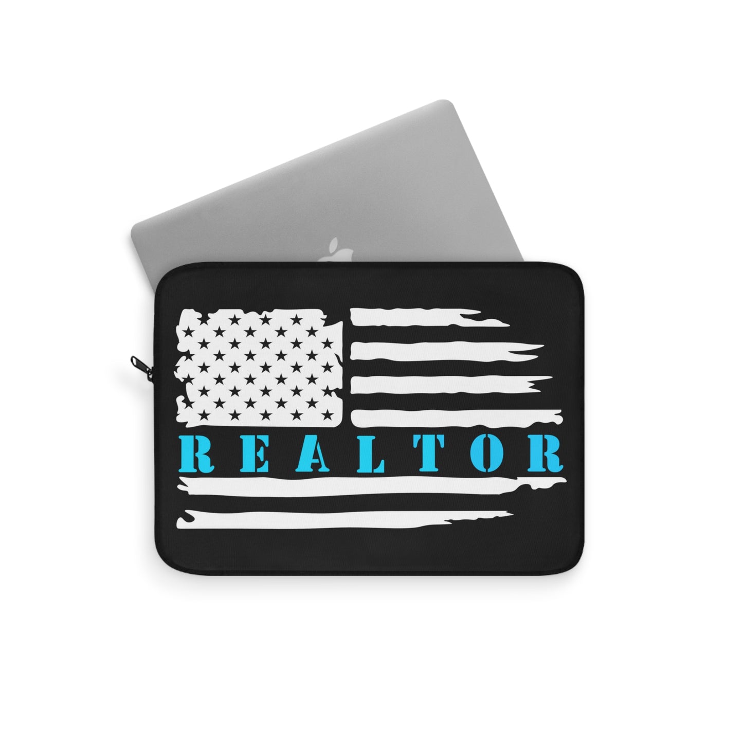 American Flag & Realtor Blue and White Laptop or Ipad Protective Sleeve 3 Sizes