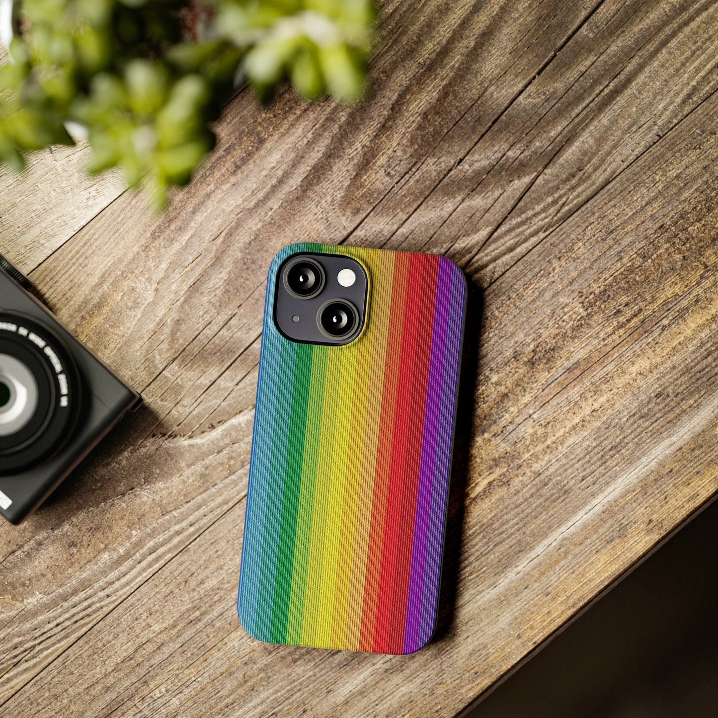 Rainbow Stripe Design Iphone 15-12 Slim Phone Case